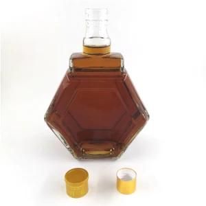 Fancy Shape Empty Glass Bottle Packing for Liquor with Lid