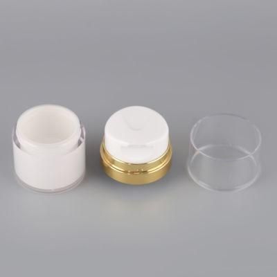 15g 30g 50g Hot Seller Glossy Glod Sliver Airless Acrylic Plastic Cosmetic Jars for Skin Care