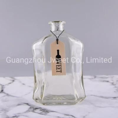 750ml Clear Glass Bottle Whisky Vodka Bottle Glass Wine Bottle