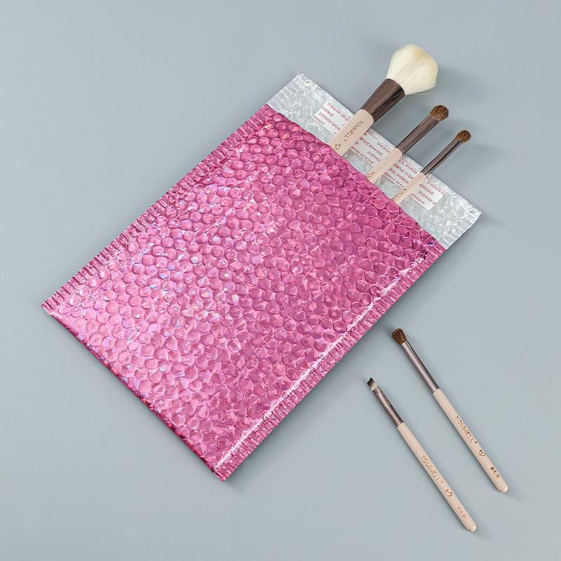 Laser Bubble Bag Holographic Packaging Envelope Poly Bag Pink, Silver