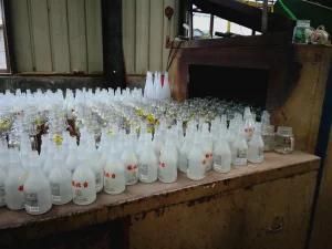 Colored and Sandblasting Glass Bottle
