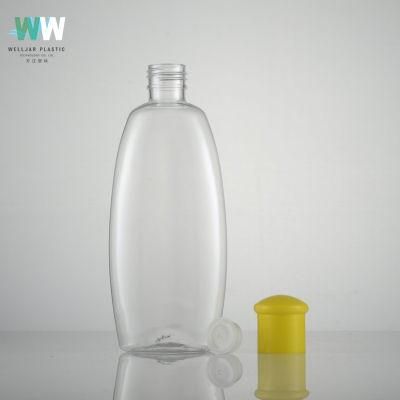 200ml Pet Cosmetic Empty Oval Bottle with Flip Cap