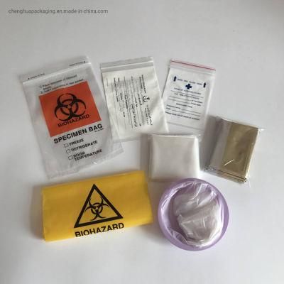 Hot Sales Custom Biohazard Specimen Zipper Zip Lock Bags