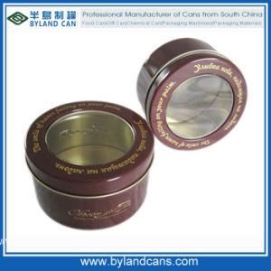 Small Round Tin Box with PVC Window