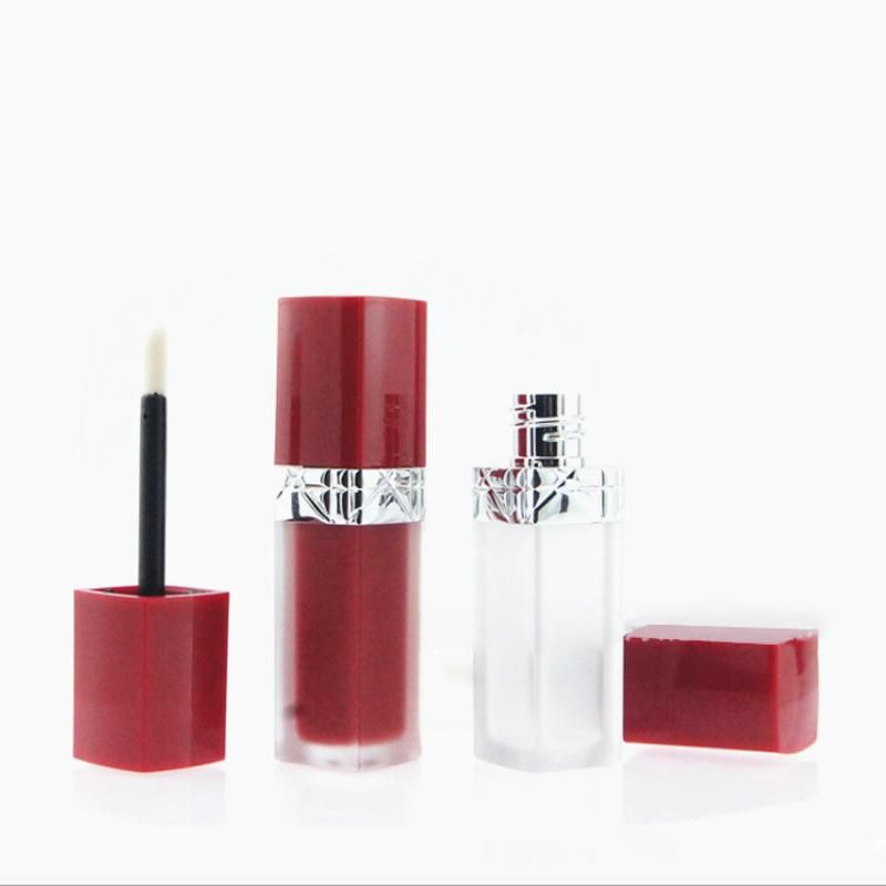 New Arrival Cosmetic Lipstick Packaging 4.5ml Frost Red Lipgloss Wand Tubes Basic Lip Gloss Containers Tube