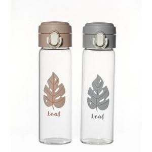 Easy-Open Round High Borosilicate Flint Beverage Juice Portable Customize Water Bottle