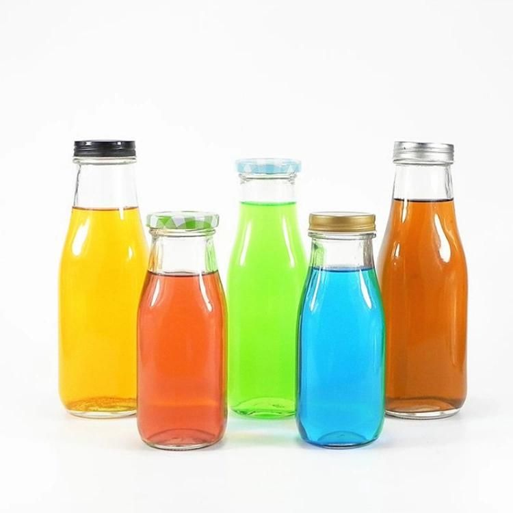 300ml Glass Milk Bottles Juice Beverage Fruit Milk Glass Bottles with Screw Cap