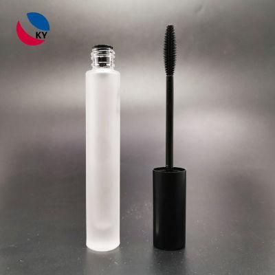 10ml Matte Transparent Clear Recyclable Glass Mascara Bottle with Aluminum Cap