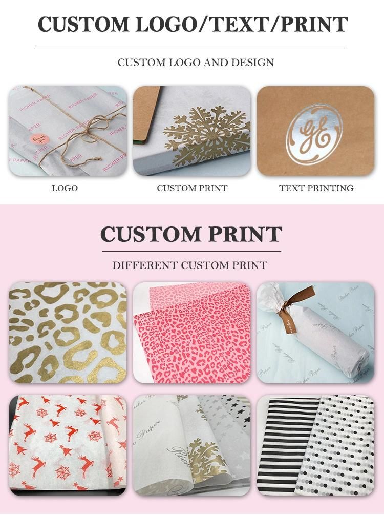 Luxury Custom Printed Logo Pattern Wrapping Tissue Paper Gift Wrapping Paper Sheet for Wine Phone Clothes