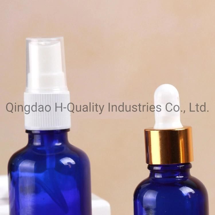 5ml/10ml/15ml/20ml/30ml/50ml/100ml Blue Essential Oil Glass Bottles, with Cap