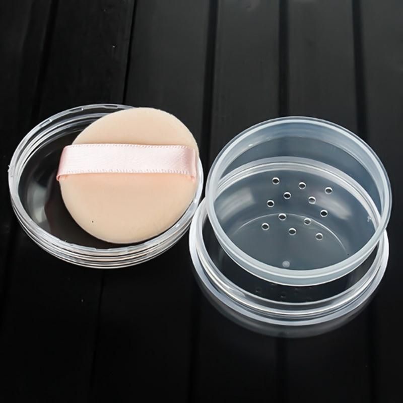 Empty Loose Powder Compact with The Grid Sifter & Puff Jar Packing Container Powdery Cake Box Cosmetic Case