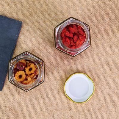 45ml 85ml 100ml 180ml 280ml 380ml 500ml 730ml Hexagonal Glass Honey Jar with Lids