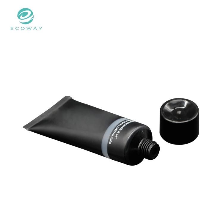 Wholesale Custom High Quality Squeeze Black Round Screw Cap Soft PE Cosmetic Tube