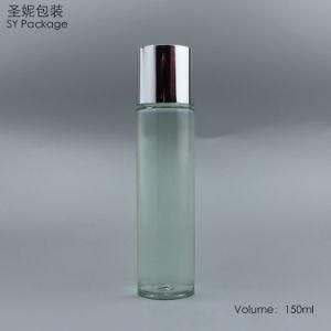 150ml Cylinder Shape Plastic Pet Material Clear Color Bottle with Shiny Silver Cap