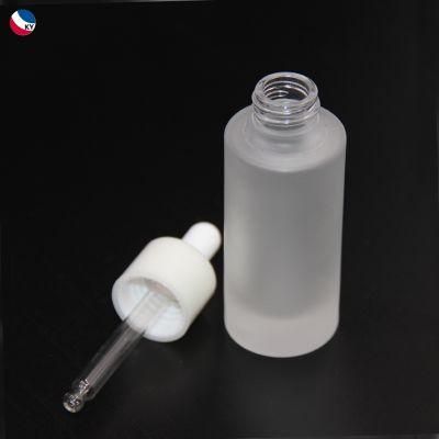 Essential Oil Press Pump Cosmetic Luxury Glass Bottle with Dropper 30ml