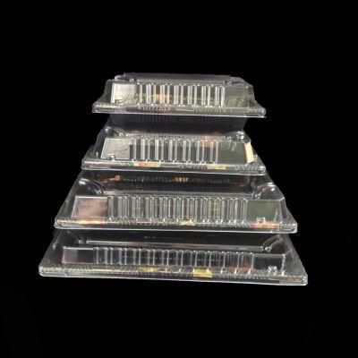 Disposable Black Set of four Sushi Tray Blister Packing Box With Lid