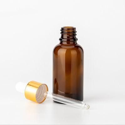 5ml 10ml 15ml 20ml 30ml 50ml 100ml Glass Essential Oil Bottle with Aluminum Dropper /Amber Cosmetic Packaging Bottles with Dropper