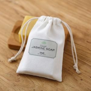 Personalized in Stock Many Colors Canvas Cotton Drawstring Bag with Cotton String Jewelry Pouch