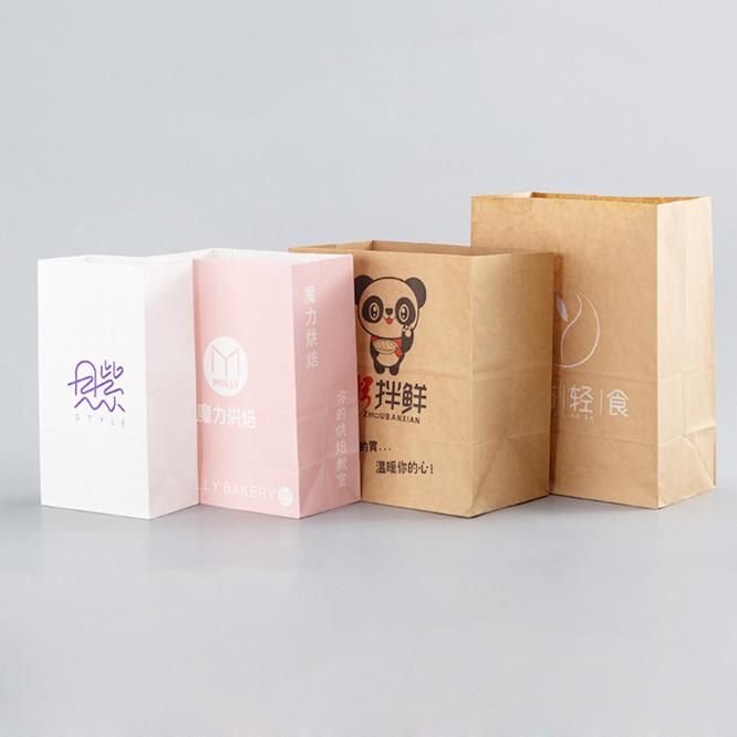 Custom Designed Kraft Paper Take Away Bags