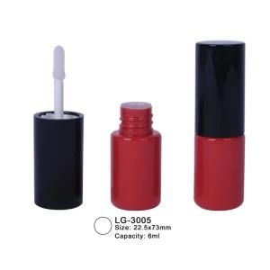 6ml Empty Round Plastic Lipgloss Container Cosmetic Packaging Lip Bottle with Brush Applicator