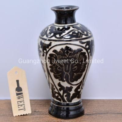 Custom Black Wine Bottle Porcelain Bottle Vase Bottles