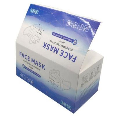 Custom Disposable Recyclable Paper Box for Medecine Packaging 50PCS Surgical Face Mask Package Box