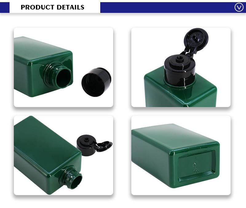 Premium Quality Dark Green Squeeze Pet 300ml Shampoo Bottle with Flip Cap