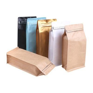 Custom Printing 250g Biodegradable Tea Pouch with Valve Zip Lock Flat Bottom Coffee Packaging Foil Coffee Bag