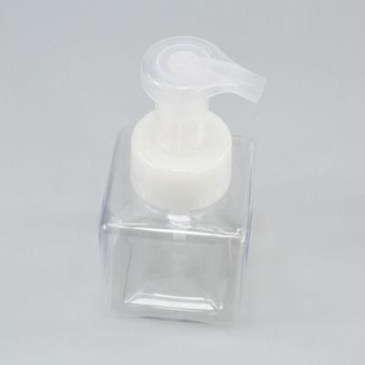 Wholesale 250ml Pet Transparent Flat Bottle Shampoo Shower Lotion Pump Square Plastic Bottle