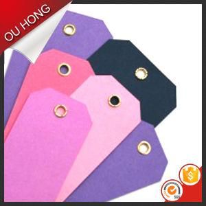 Colorful Printing Paper Hang Tag with Metal Eyelet