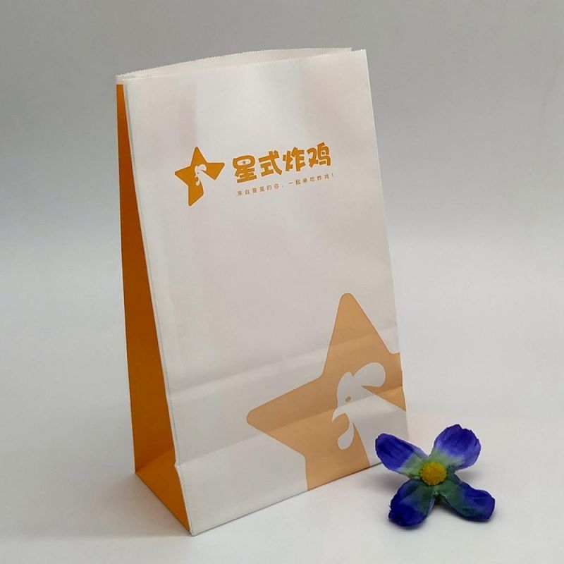 Hot Sale Grease Proof Coated Food Kraft Paper Bag for Fried Food/Compostable Bag