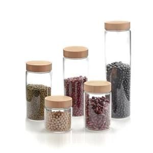 200-500ml Kitchen Borosilicate Glass Container with Bamboo Lid