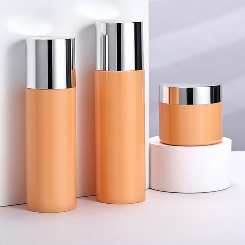 High Quality Cosmetic Packaging 100ml 120ml Orange Color Pet Plastic Container Perfume/Lotion/Serum/Cream/Spray Bottle