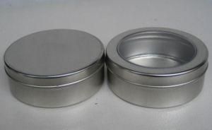 Tin Jar Tin Can with Transparent PVC Window