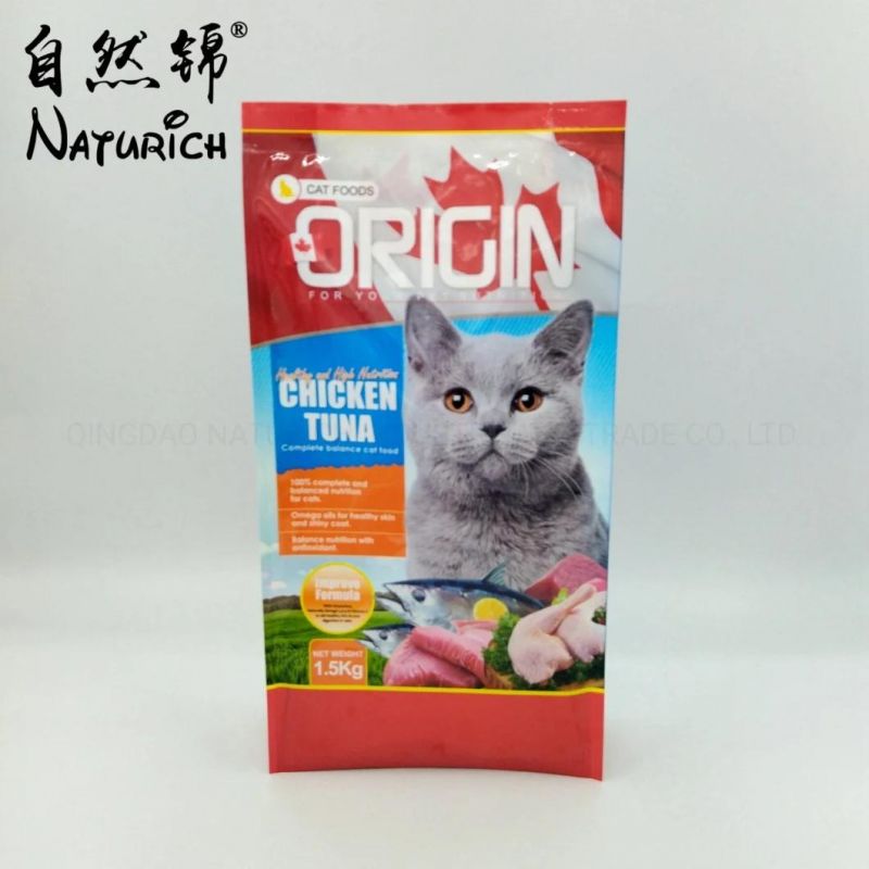 Printed Aluminum Foil Lined Plastic Block Bottom Pet Food Bag Packaging for Dog