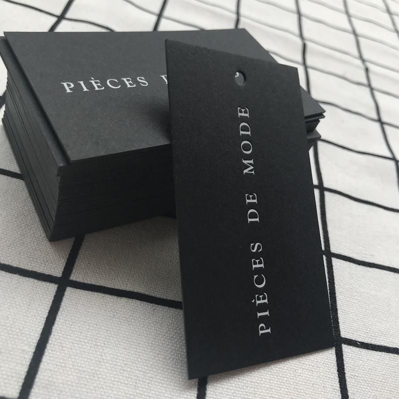 Recyled High Quality Black Card Paper Hang Tag for Clothing