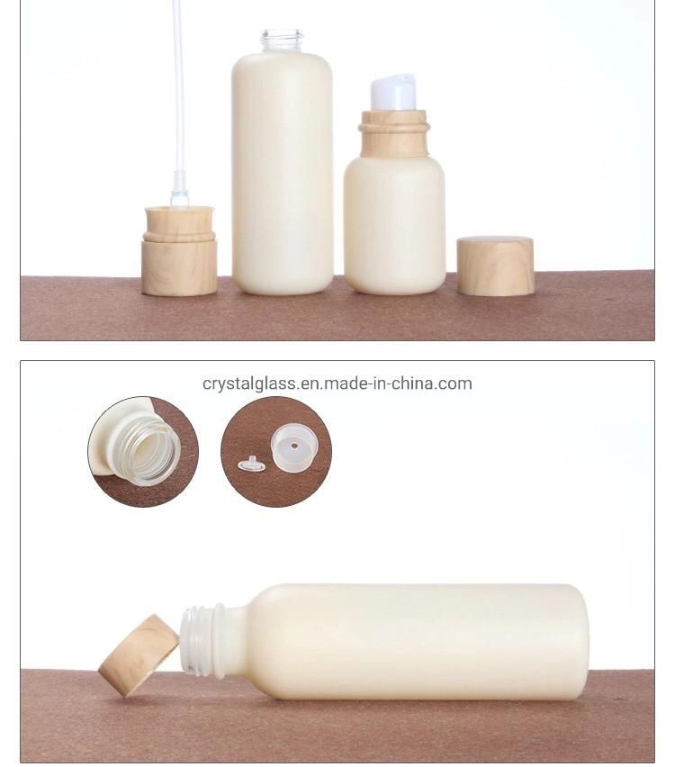 50ml 110ml 150ml Lotion Bottle with Wood Color Screw Caps and Plug