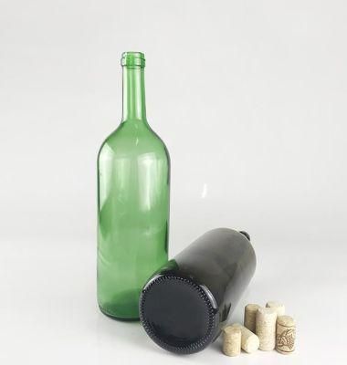 Classic Amber Green Transparent or Frosted 75cl Grape Red Wine Glass Bottle with Cork and Sleeve 750ml