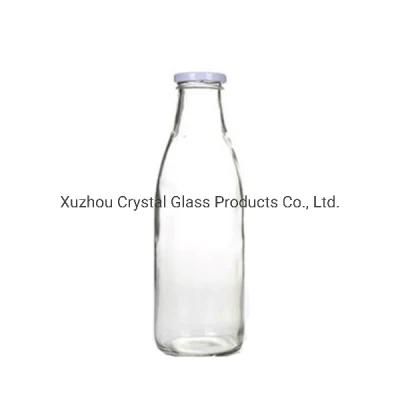 500ml 1000ml Round Beverage Milk Juice Yogurt Glass Packing Bottle with Lids