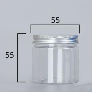 Factory Direct Sale Pet Plastic Jar with Silver Top Lid for Food Storage Candy