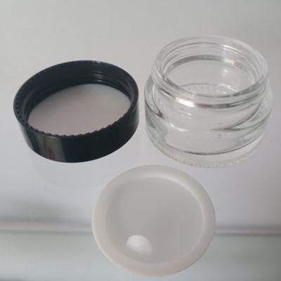 Customize 3G 5g 10g Sample Cosmetic Cream Jar Packaging Glass Clear Frosted Jars with Black Lid