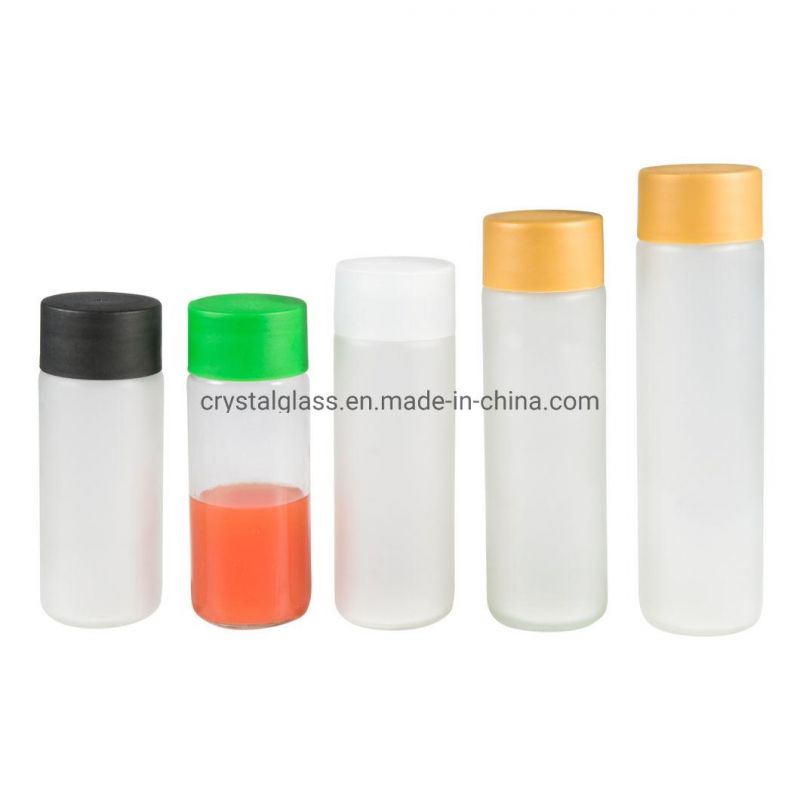 16oz Glass Milk Tea Water Juice Drinking Bottle with Plastic Cap