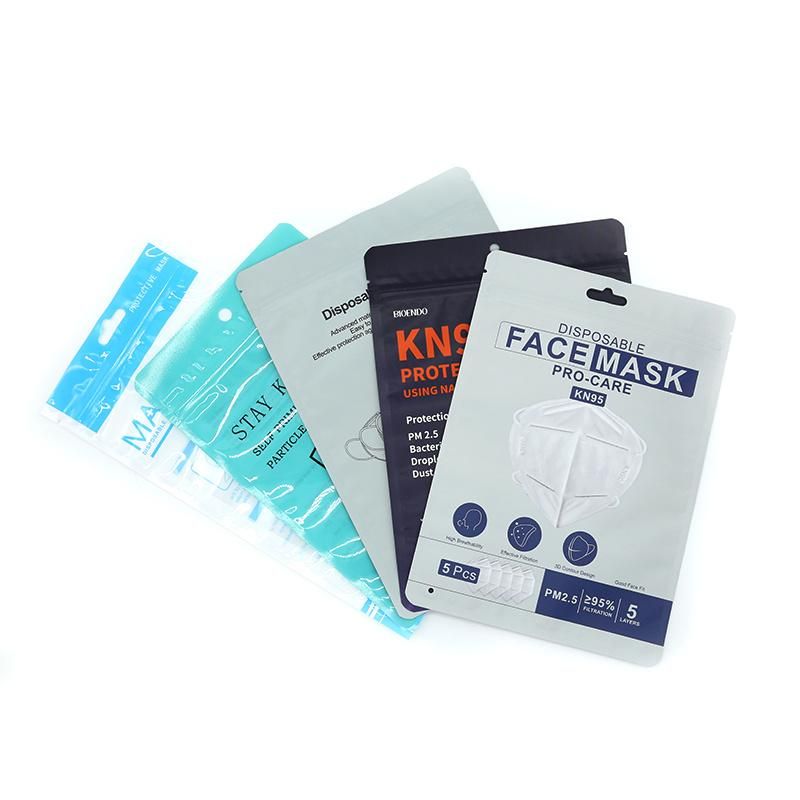 Hanging Plastic Face Mask Packaging Bag Zipper Bag