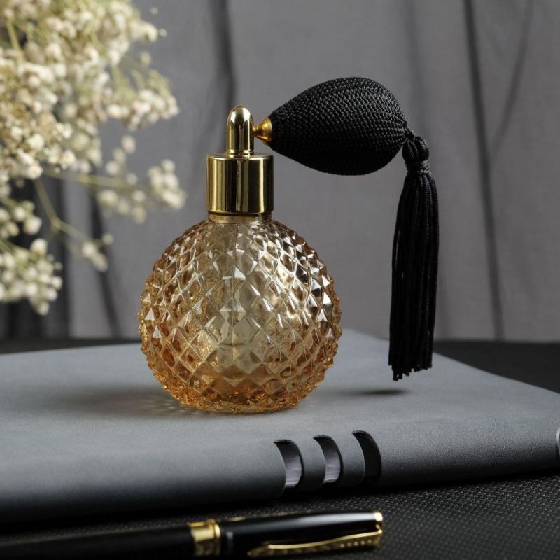 100ml Nozzle Crystal Perfume Bottle Pineapple Spray Atomizer Long Tassels Airbag Refillable Makeup Container