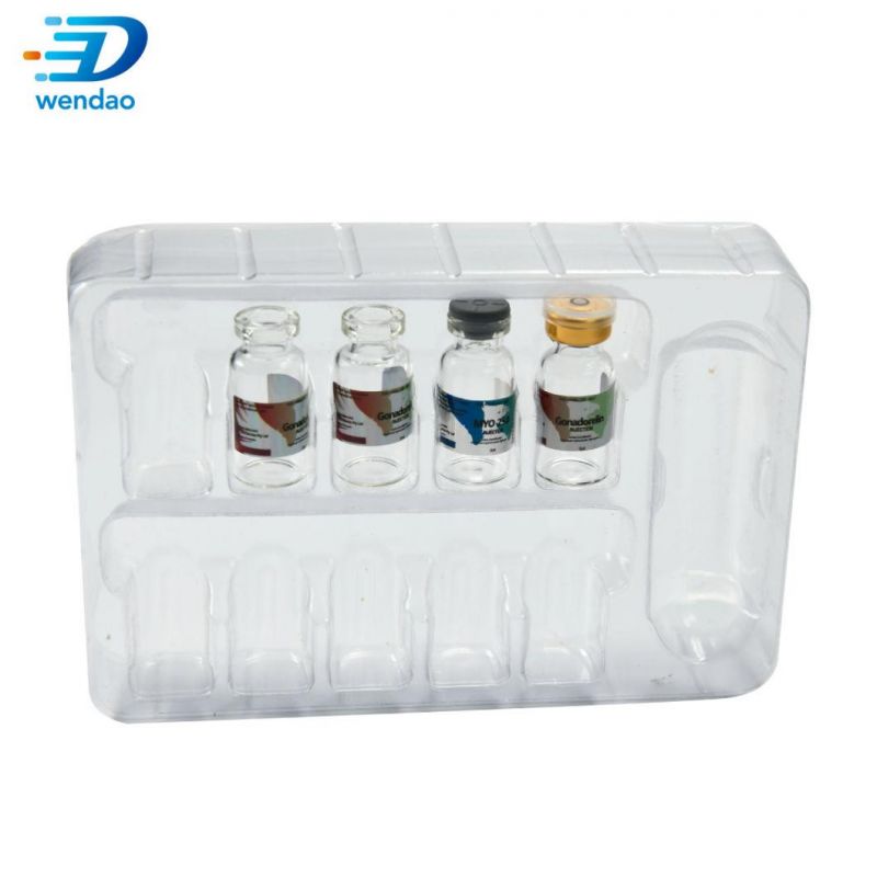 Custom 2 Ml Ampoule Medication Packaging PVC Plastic Blister Vial Tray