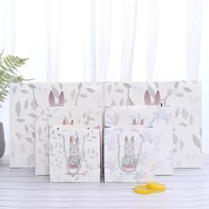 Cartoon Rabbit Tote Bag Custom Hand Gift Bag Simple Gift Paper Bag