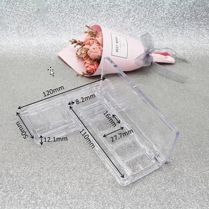 Logo Accepted 8 Colors Clear Square Plastic Eye Shadow Cosmetic Packaging Case Transparent Eyeshadow Container