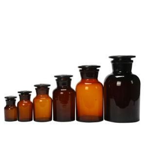60ml 125ml 250ml 500ml 1000ml Amber Glass Reagent Bottle with Stopper