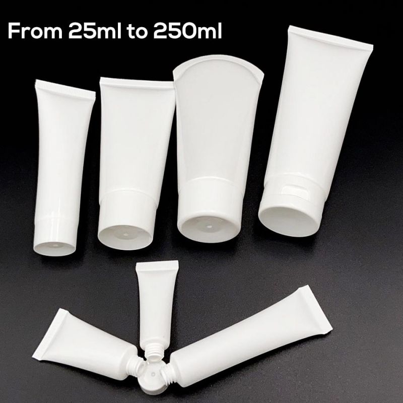 White Plastic Tube Packaging PE Cosmetic Skin Care Hand Cream Cosmetic Tube Packaging Squeeze Facial Cleanser Tube Toothpaste Tube
