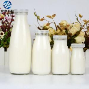 Stock Milk Glass Bottle 100ml 200ml 250ml 500ml Drinking Bottle with Cap